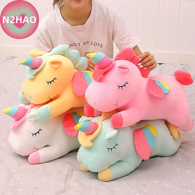 N2HAO Kawaii Kỳ Lân Sang Trọng Đồ Chơi Nhồi Bông Mềm Kỳ Lân Búp Bê Mềm Động Vật Ngựa Đồ Chơi Cho Trẻ Em Bé Gái Gối Quà Tặng Sinh Nhật n