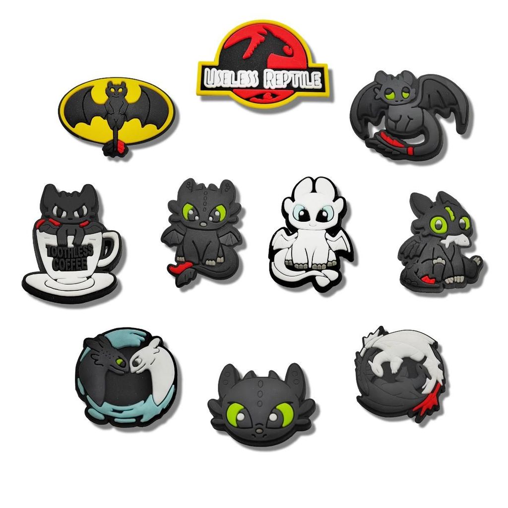 Set charm BÍ KIẾP LUYỆN RỒNG gắn dép cross, Nút gắn jibbitz sticker trang trí hoạt hình CROSS TREND