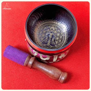 CXNP327 Chuông xoay Nepal 11cm hoa văn Luân Xa - Chuông xoay Mật Tông - Chuông đồng - Chuông Thiền Định CXNP327