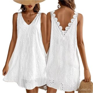 <![Giảm giá 10%] Váy chữ V ren plus size dáng rộng cho mùa xuân-hè