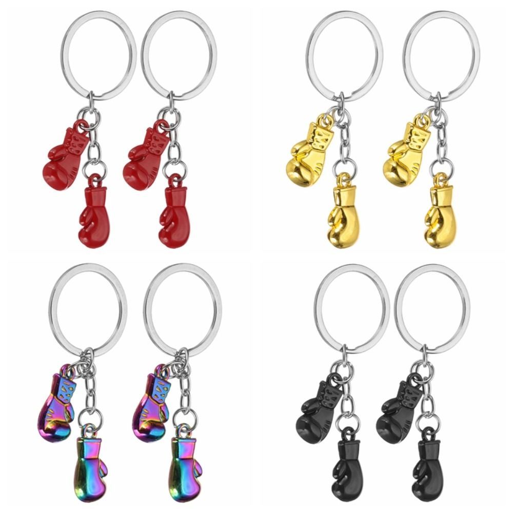 Móc khóa găng tay đấm bốc DAYONE, Vòng chìa khóa đấm bốc thể dục Mini, Chìa khóa ô tô dễ thương Túi gấp ba lô Trang trí mặt dây chuyền thể thao bằng kim loại Quà tặng trận đấu câu lạc bộ chiến đấu