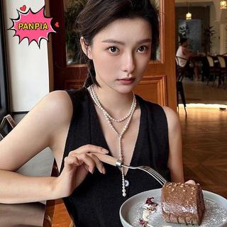 ⚡24h⚡[Pnpia] Trang sức ngọt ngào dành cho nữ - Ngọc Trai Necklace vintage nhiều lớp, phù hợp dự tiệc và làm quà tặng đám cưới
