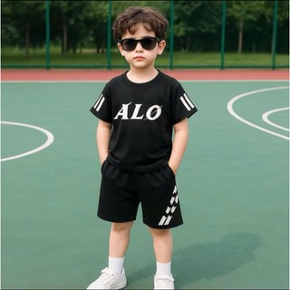 Bộ quần áo bé trai 18-52kg mẫu chữ ALO thiết kế đẹp, chất liệu điều hòa thông hơi. H54