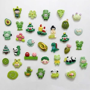 Set 12 charm màu xanh lá - Charm gắn dép xinh đáng yêu- Tổng hợp 17 bộ màu Hot