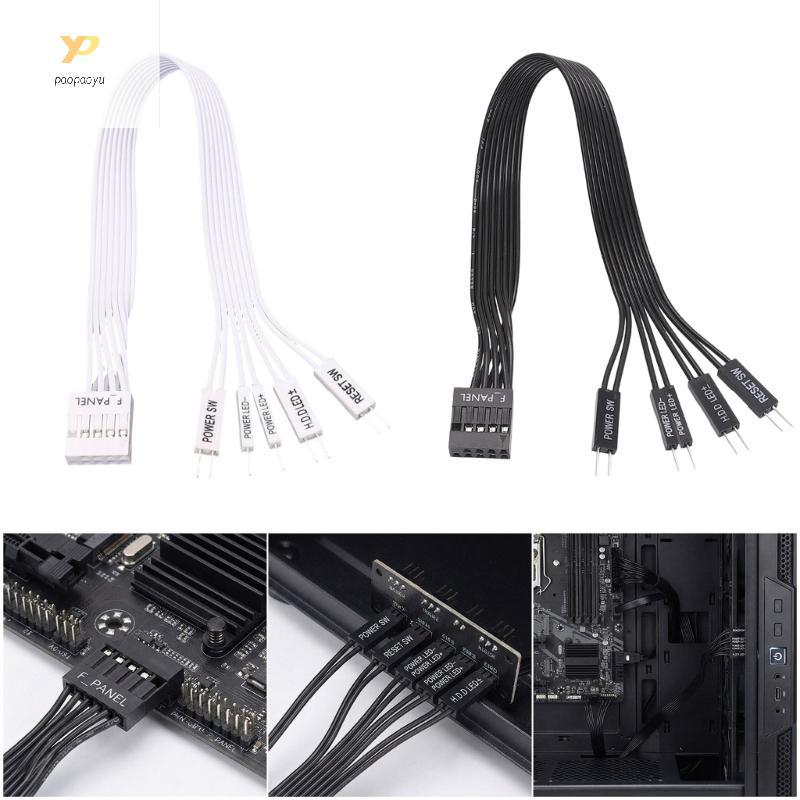 PPY Bo Mạch Chủ Bảng Điều Khiển Dây Nối Dài F-PANEL Nữ Đến 2Pin Nam Mở Rộng LED Đặt Lại PC Cáp Nguồn Phụ Kiện Thay Thế