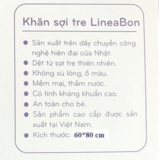 Khăn Tắm Sợi Tre Cao Cấp Lineabon – Siêu Mềm Mịn, Thấm Hút Tốt, An Toàn Cho Trẻ Sơ Sinh