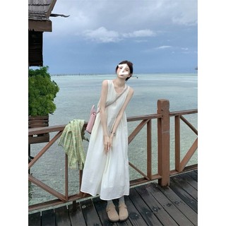 Đầm A-Line thiết kế mới mùa hè, phong cách Pháp nhẹ nhàng, đầm vest nữ, đầm dài thanh lịch