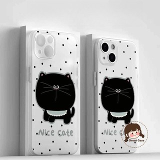 Ốp Điện Thoại Sương Mù Mèo Đen May Mắn Dễ Thương Cho Xiaomi Civi 5 4 Pro 3 2 1 1S Mix 4 2S 5G 4G Matte Dot Vỏ Mềm Chống Rơi