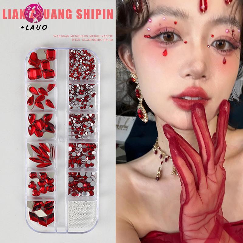 Springevenstar Pha Lê Mặt Hình Xăm Lễ Hội Ngọc Tự Dính Cơ Thể Đá Quý Stiers Bling Kim Cương Giả Trang Điểm Mặt Mắt Stier Cho Đảng Springevenstar