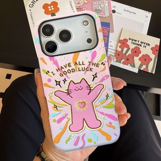 Ốp bảo vệ Lucky Cat cho iPhone 11 12promax 13pro15pro 15promax 14 14promax 14pro 16 pro max 16 plus 17 17promax hai trong một