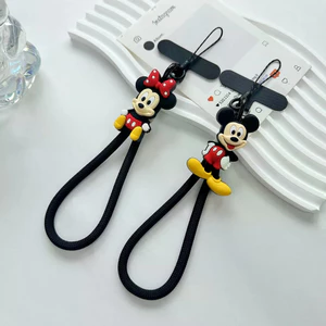 Dây buộc điện thoại di động Mickey dễ thương, dây đeo cổ tay, vòng tay ngắn, dây buộc ngắn, kẹp, chống rơi, dây buộc tự khóa cao cấp, chống thất lạc và chống rơi