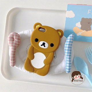 Ốp Điện Thoại Silicon 3D Rilakkuma Hoạt Hình Cho Vivo Y77 Y75 Y72 Y56 Y55 Y55S Y33S Y33T Y30 Y21E Y21S Y21T Y20S Y20A Y20T Y20G Y20i 5G 4G Vỏ Sang Trọng Gấu Dễ Thương Mềm Chống Rơi