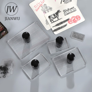 JIANWU Acrylic Tay Cầm Trong Suốt Hình Chữ Nhật Chất Liệu Cắt Silicon Tem Sáng Tạo DIY Tạp Chí Đồ Dùng Học Sinh Văn Phòng Phẩm