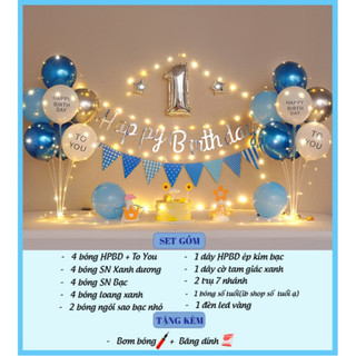 Set trang Trí Sinh Nhật Đơn Giản Giá Rẻ Kèm 2 Trụ Bóng 7 Nhánh Giả Bóng Bay trang trí sinh nhật DF29