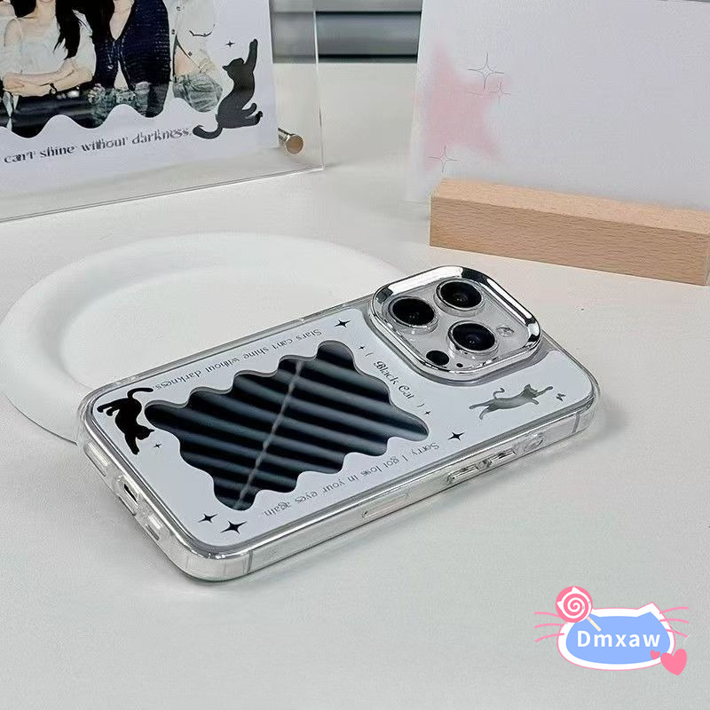 Ốp Điện Thoại Gương Mèo Khung Sóng Rỗng Sang Trọng Cho Vivo Y20i Y20T Y20A Y20S Y20 Y18E Y17S Y16 Y15 Y12 Y12S Y12A Y11 Y11S Y03 Y02 Y02T Y02S 5G 4G Vỏ Mạ Mặt Sau Mềm