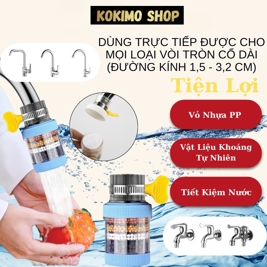 Đầu Lọc Nước 6 Tầng Lọc Cặn Bẩn Đầu Vòi Nước 6 Lớp Tiết Kiệm Nước Dễ Dàng Sử Dụng Tiện Lợi RIN