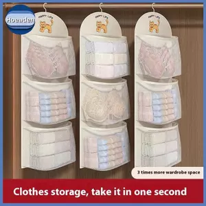 Hoeaden 2 / 3 Lớp Bảo Quản Dung Tích Lớn Túi Lưới Đồ Lót Sos Túi Bảo Quản Thoáng Khí Tủ Quần Áo Tổ Chức Có Móc Treo Quần Áo VN