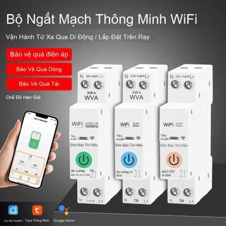 Tuya WiFi 1P 63A Bộ Ngắt Mạch Thông Minh Gắn Ray DIN Công Tắc Từ Xa Tự Động