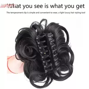 Hairpiece Tóc Giả Bun Sống Động Tóc Tổng Hợp, Dễ Uốn Xoăn & Điều Chỉnh, Phù Hợp Cho Phụ Nữ