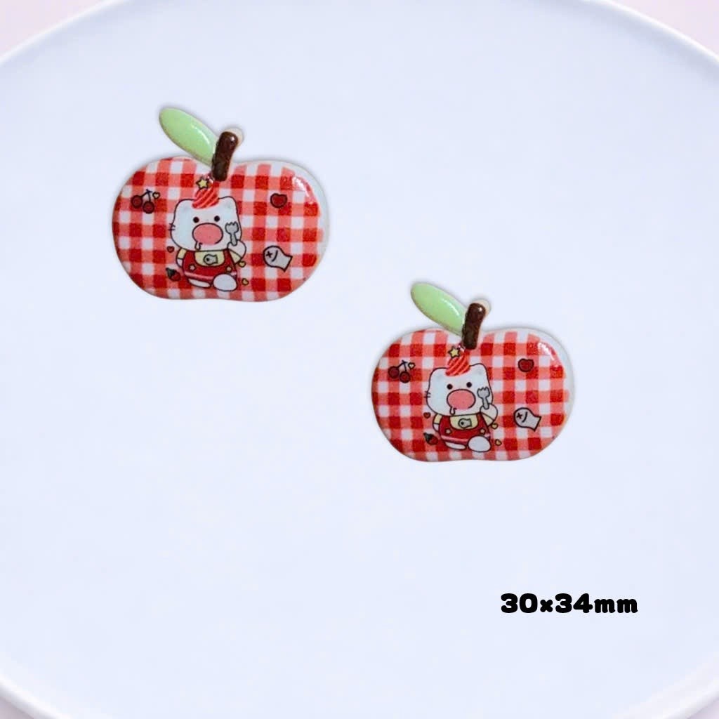 Set Charm Hello Kitty Táo Đỏ Candy Siêu Cute – Bộ Charm Kitty Apple Kawaii