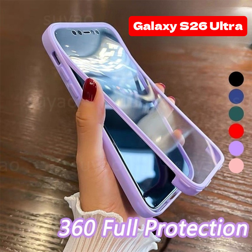 Dành Cho Samsung Galaxy S26 Ultra Plus S26 + 2026 Vỏ Điện Thoại S26Ultra Full Body 2 Trong 1 Bảo Vệ Hai Mặt 360 Mặt Trước + Mặt Sau Vỏ Chống Sốc Silicon Mềm