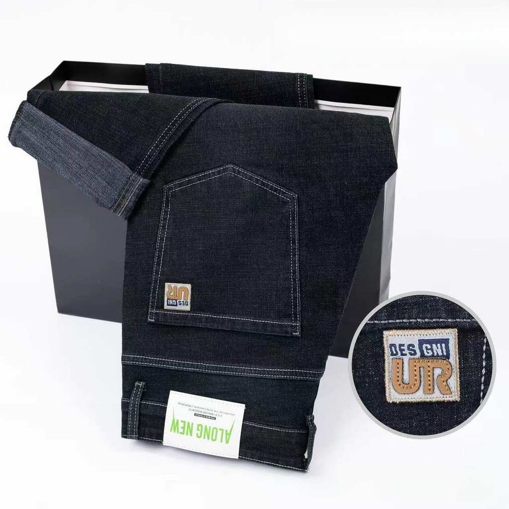 Quần Jean Denim Nam Co Giãn, Ống Thẳng Dáng Rộng, Phù Hợp Thời Trang Mùa Thu