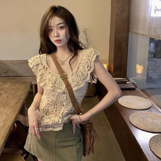 Móc Rỗng Sang Trọng Cardigan Cổ Chữ V Một Kích Thước, thoáng khí, phù hợp mọi thời tiết