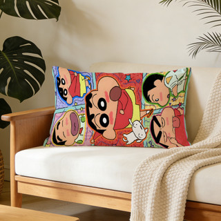 Crayon Shin-chan Vỏ gối hình chữ nhật bằng Polyester in một mặt dễ thương, Vỏ đệm ô tô & Trang trí nội thất (Không bao gồm gối)