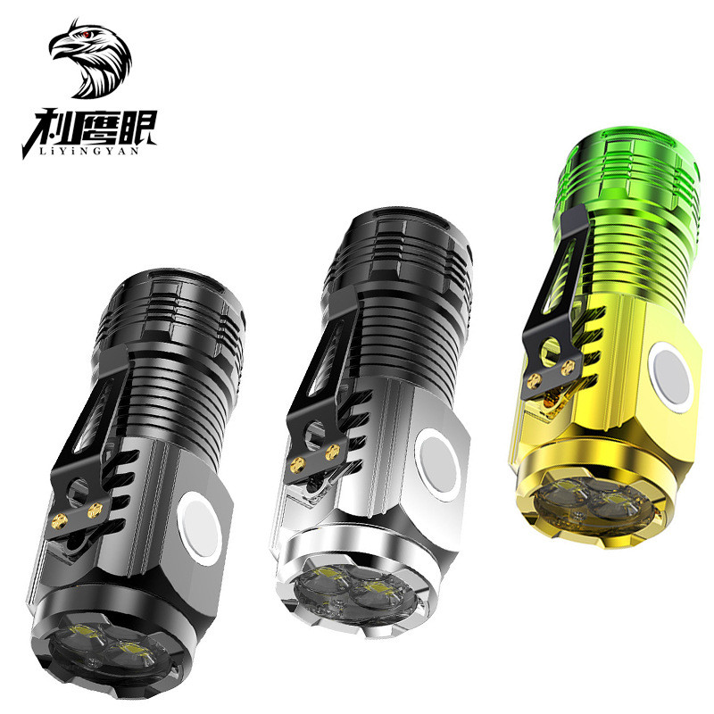 Đèn pin siêu sáng mini nhấp nháy, ABS từ tính, có kẹp bút