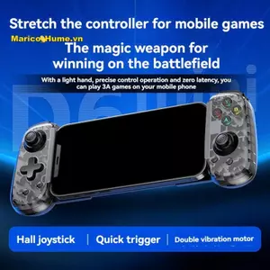 D6 Mini Tay Cầm Chơi Game Kéo Dài Điều Khiển Chơi Game Cho Android Điện Thoại Di Động PC Máy Tính Bảng Hiệu Ứng Hall Cần Điều Khiển Có Thể Gập Lại Cổng Type-C