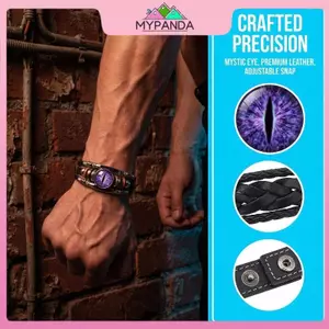 Vòng tay da nhiều lớp hạt mắt quỷ MYPANDA - Phù hợp unisex cho vẻ ngoài cá tính mỗi ngày.