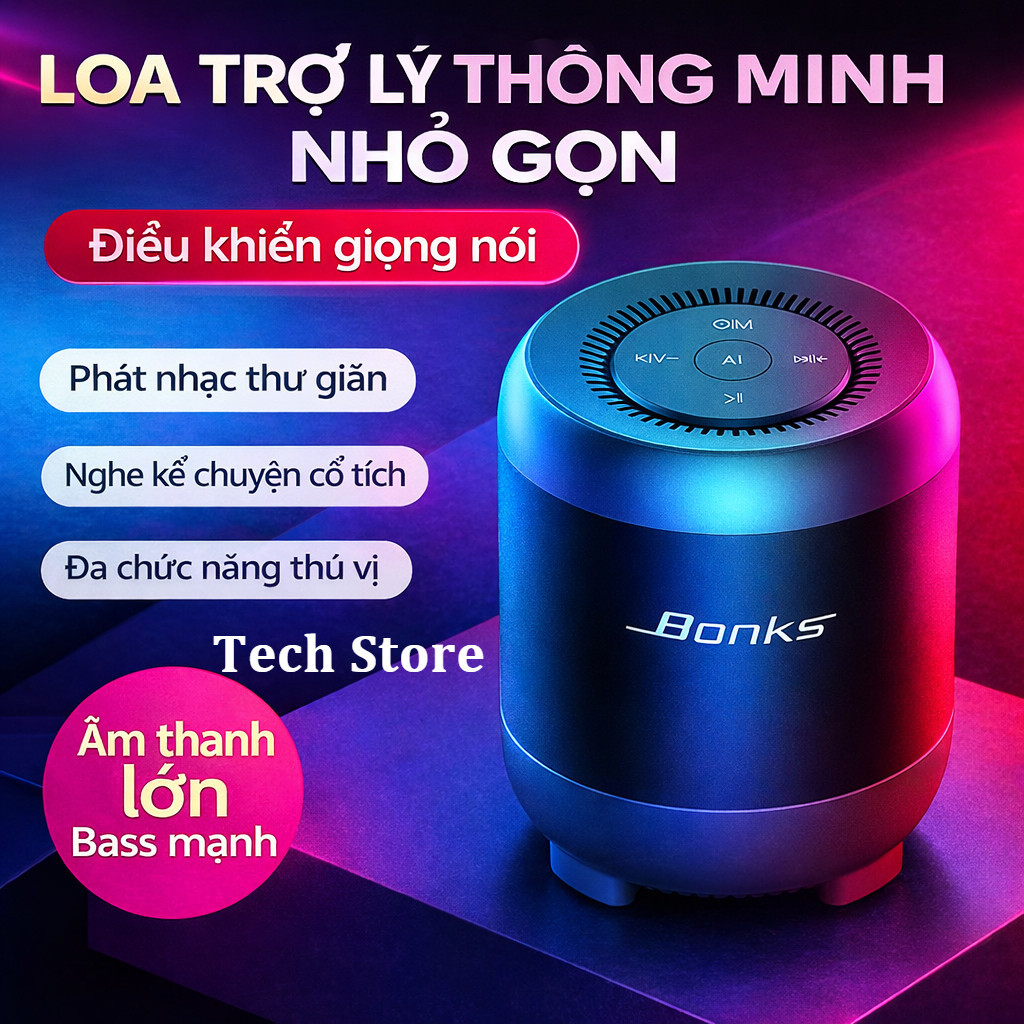 𝐓𝐞𝐜𝐡 𝐒𝐭𝐨𝐫𝐞 Loa Bluetooth Q33 Mini Không Dây HiFi Siêu Bass Bluetooth 5.0 Hỗ Trợ Thẻ Nhớ 32GB