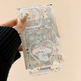 Dành Cho IPhone 17 16 15 14 13 12 11 Pro Max X XR XS Max 7 8 Plus Dễ thương chó trắng thẻ túi điện thoại trường hợp