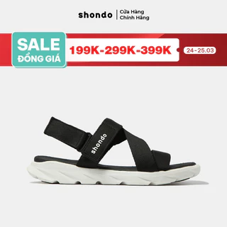 Giày Sandals SHONDO F6 Sport Thời Trang Êm Ái Năng Động Màu Đen Trắng F6S003