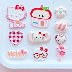 Set Charm Hello Kitty Táo Hồng Cute Mini Kawaii – Charm Mèo Kitty Nơ Tim Bóng Dễ Thương Trang Trí Dép Hot Trend