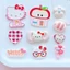 Set Charm Hello Kitty Táo Hồng Cute Mini Kawaii – Charm Mèo Kitty Nơ Tim Bóng Dễ Thương Trang Trí Dép Hot Trend