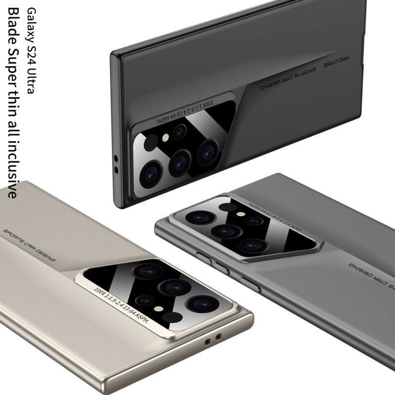 MIimi Dành Cho Samsung Galaxy S24 S23 S22 Ultra GKK Da Trơn Siêu Mỏng Chống Sốc Vỏ Điện Thoại PU Bảo Vệ Ống Kính Mặt Sau Vỏ