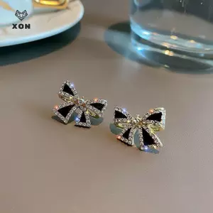 Bông Tai Nơ Đính Kim Cương Giả Phù Hợp Cho Đám Cưới - Mina