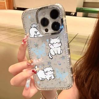 Mèo bướm phù hợp với 16 vỏ ốp điện thoại iPhone 17 kim cương lấp lánh sao14/13/11Pro