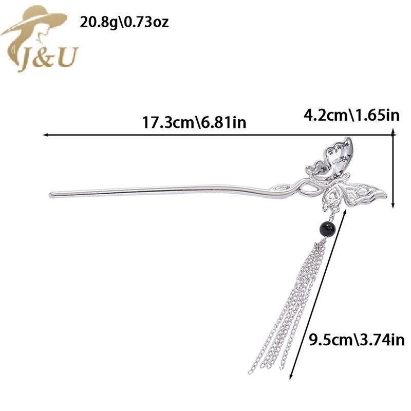 JU Kẹp tóc vintage bướm hoa phong cách Trung Hoa, phụ kiện Hanfu nữ tính