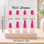 Bảng trưng bày hình móng tay FAVORITEGOODS, Bảng trưng bày tác phẩm nghệ thuật làm móng tròn Acrylic, Hình vuông chuyên nghiệp 6 hình dạng Màn hình máy tính để bàn Bảng trưng bày móng tay giả Trang trí Salon