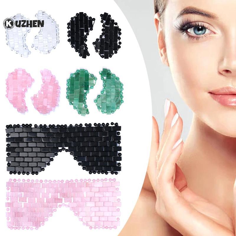 KUZHEN Mặt nạ mắt Máy mát xa Làm mát Ngọc bích Thư giãn giấc ngủ Dụng cụ chăm sóc HOT