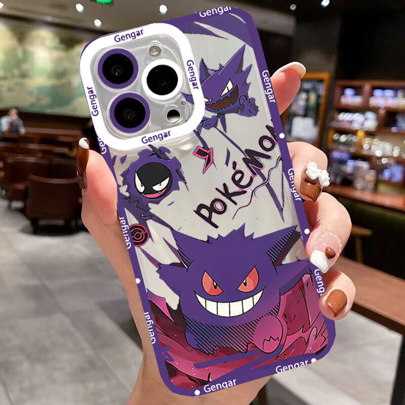 Ốp Điện Thoại Pokemon Gengar Pikachu Cho Samsung Galaxy S26 Plus Ultra A57 A17 5G S23 S24 S25 Ultra FE Vỏ Hoạt Hình Anime Chống Sốc TPU Thời Trang Chất Lượng Cao Trong Suốt