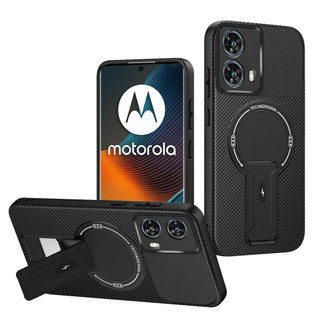 Dành Cho Motorola Moto Edge 50 Fusion / G96 5G Ốp điện thoại Sợi Carbon Kết Cấu Từ Tính Cứng Có Chân Đế Mềm TPU Edge Chống Sốc Mỏng Bao