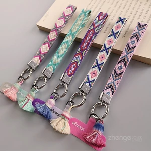 Tua Rua Điện Thoại Di Động Dây Nữ Cổ Tay Phong Cách Dân Tộc Trang Sức Dệt Phong Cách Ngắn Mạnh Bền Ngoài Trời Leo Núi Du Lịch