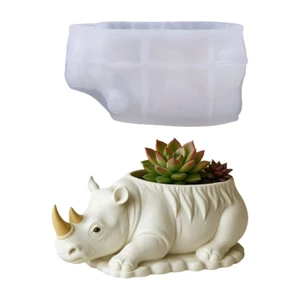 SA Rhinoceros Khuôn Silicon Cho Cốc Handmade Lọ Hoa Làm Sô Cô La