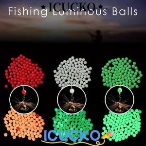 ICUCKO Phao Câu Cá Hạt Dạ Quang - 100 Cái/Túi, Nhựa Chất Lượng Cao