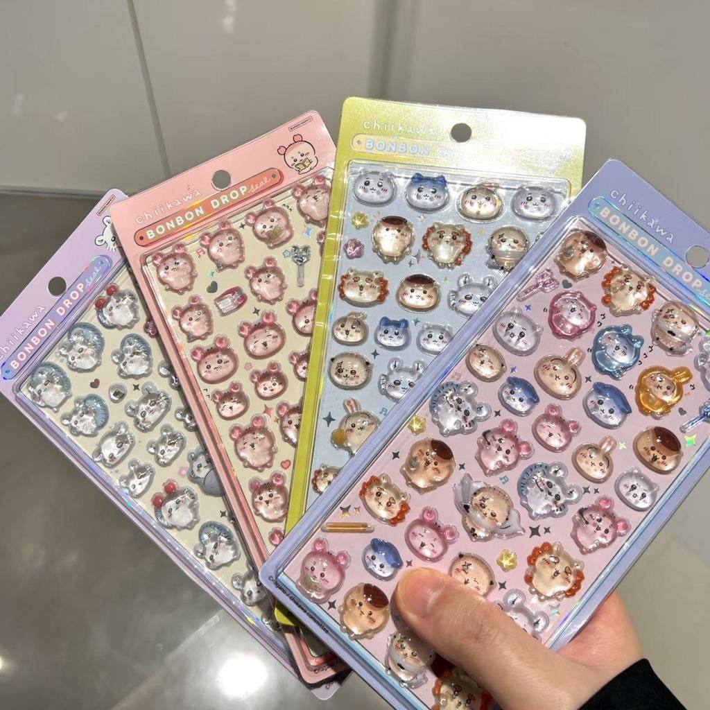 Decal 3D Pha Lê Chiikawa Hình Khối – Sticker Điện Thoại Usagi Momonga Đáng Yêu, Keo Dán Cao Cấp
