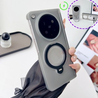 Bản lề từ tính Vỏ cứng mờ cho OPPO Find N6 N5 N3 N2 Vỏ nhẫn có giá đỡ xoay Vỏ chống sốc