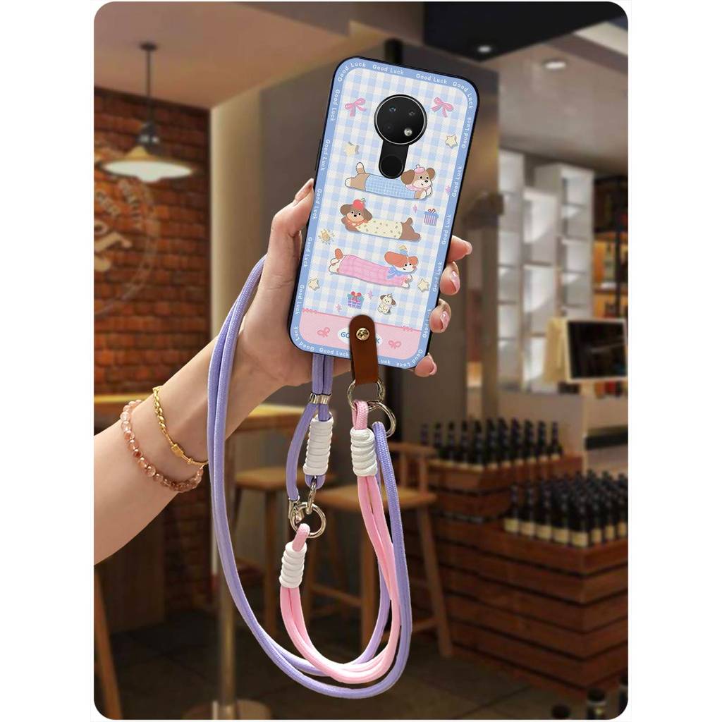 Vỏ điện thoại TPU cho Nokia 6.2 / 7.2, chống va đập, chống thấm nước, bảo vệ toàn diện, dây đeo bền, họa tiết hoạt hình